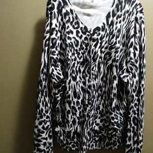 Calvin Klein button down cardigan zebra print xl